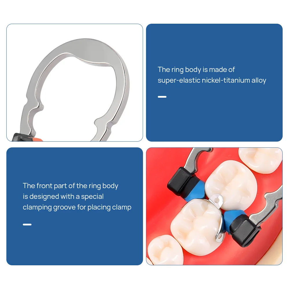 Azdent Dental Sectional Matrix System Set Dental Matrices Clip Ring Matrix Bands Dental Wedges Plastic