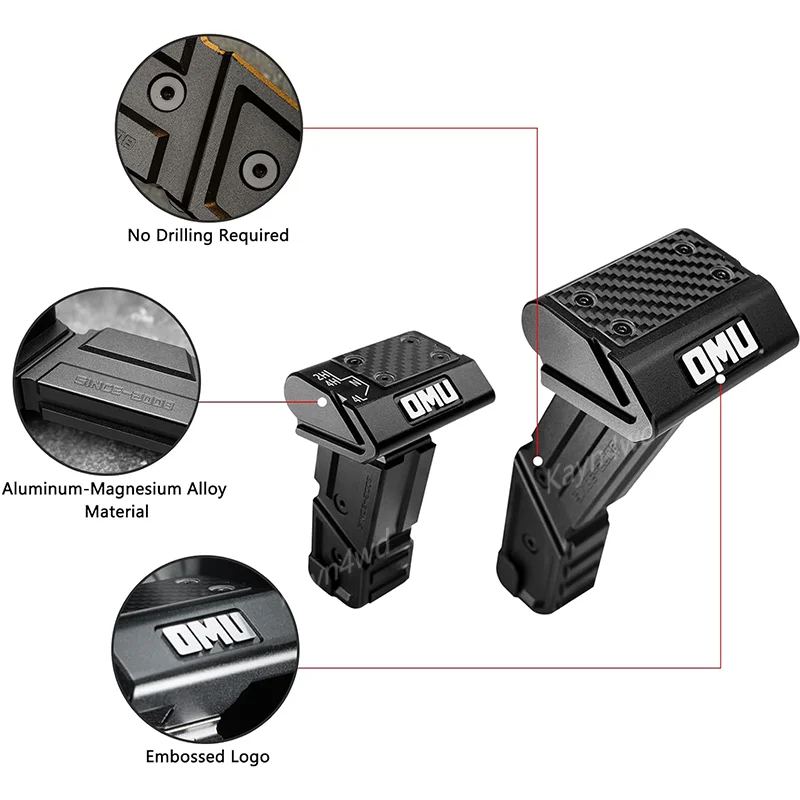 الطرق الوعرة 4x4 الملحقات الخارجية OMU سلسلة الألومنيوم ذراع السرعة التحول المقبض ل 2011-2017 جيب رانجلر JK JKU قطع غيار السيارات #2