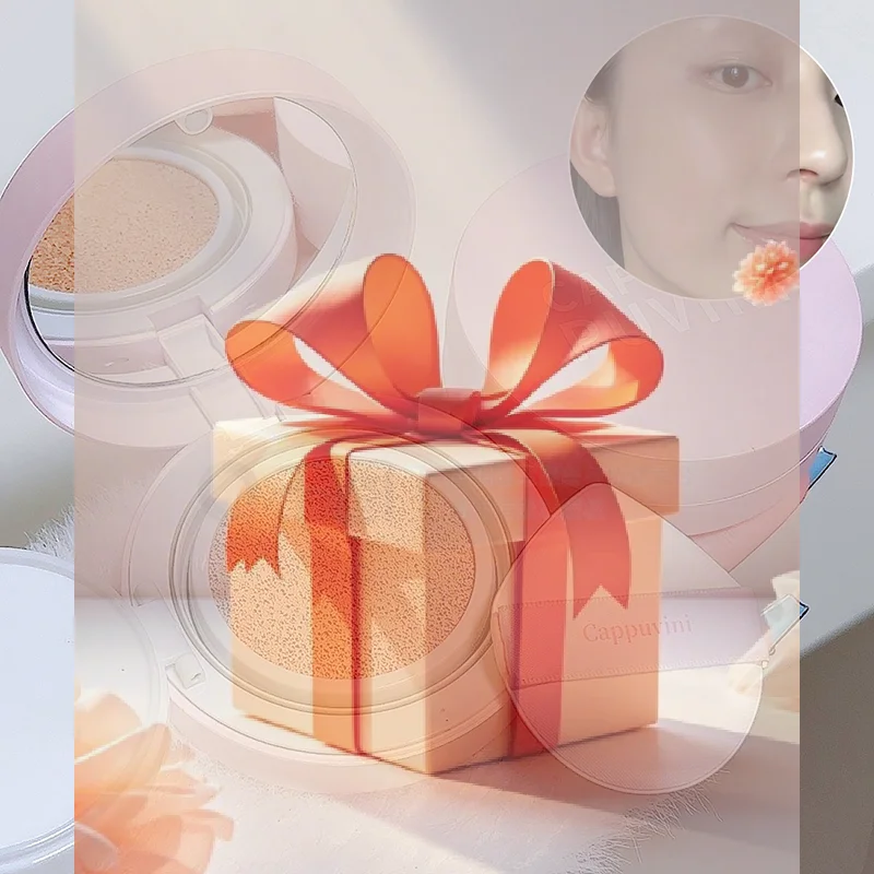 Cappuvini Nawilżający Krem w Poduszce Powietrznej Lekki Wodoodporny Naturalny Podkład w Płynie Rozjaśniający Koloryt Skóry Krem BB w Poduszce Powietrznej