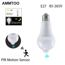 E27 Motion Sensor Light Bulb with Dusk to Dawn Sensor PIR Motion Detector Bulb for Front Door Porch Garage Security Auto On Off