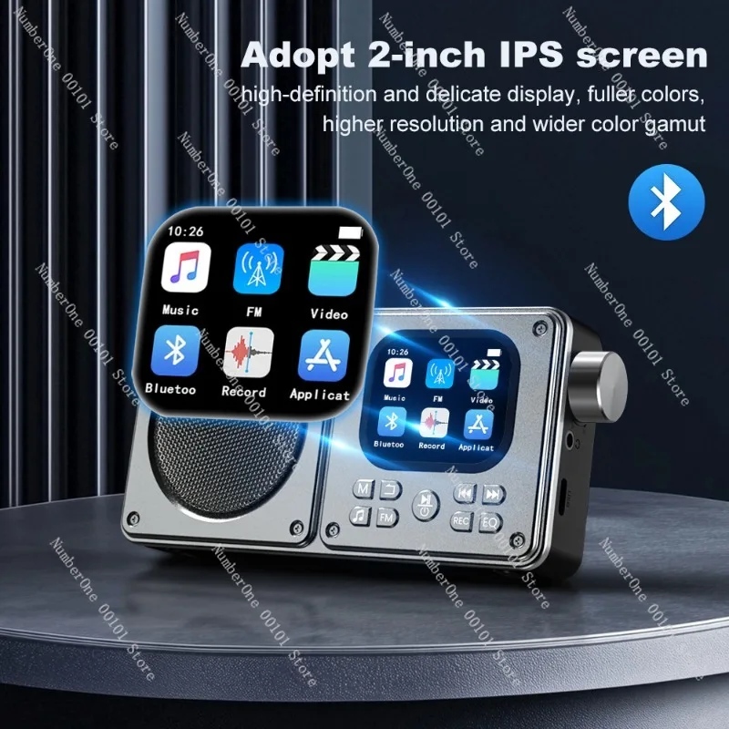 Professional MP3 MP4 Bluetooth Speaker, Portable Multimedia Player with FM Radio, Wireless Audio Speaker System