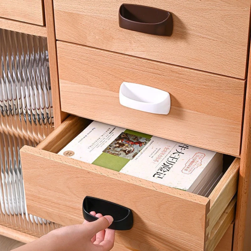 2Pcs Door Knob Drawer Cupboard Cabinet Wardrobe Handles Replacement Handle Punch-free High Elasticity Self Adhesive ABS Handle