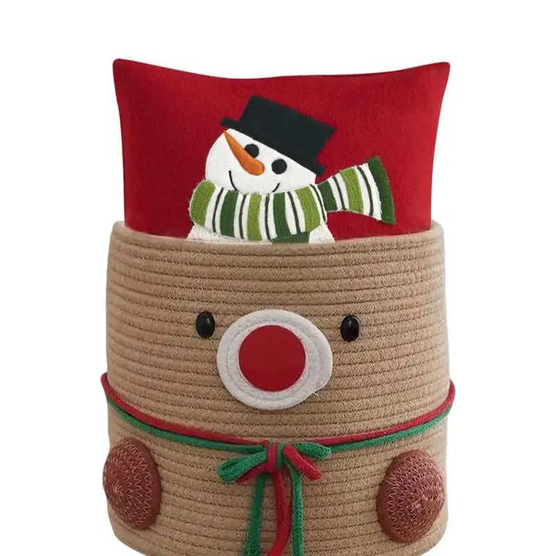 

Deer Cotton Rope Basket Cotton Rope Woven Cat Dog Toy Organizer 12 X 11 Inch Foldable Laundry Basket Toy Book Storage Cubes For