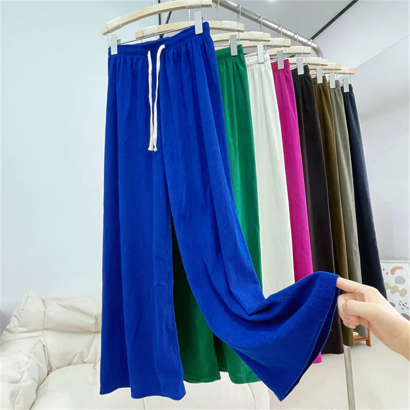 

Summer Wide Leg Pants For Women Casual Elastic New Fashion Loose Long Pants