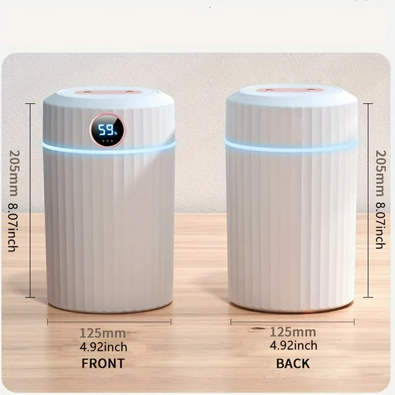 1pc 2L Double Jet Humidifier with Display - Improve Air Quality and Health with Adjustable Mist Levels and Automatic Shut-Off