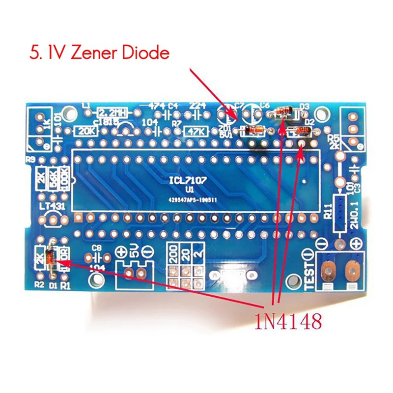 2X Voltmeter DIY Kit Parts ICL7107 Meter Head Digital Voltmeter