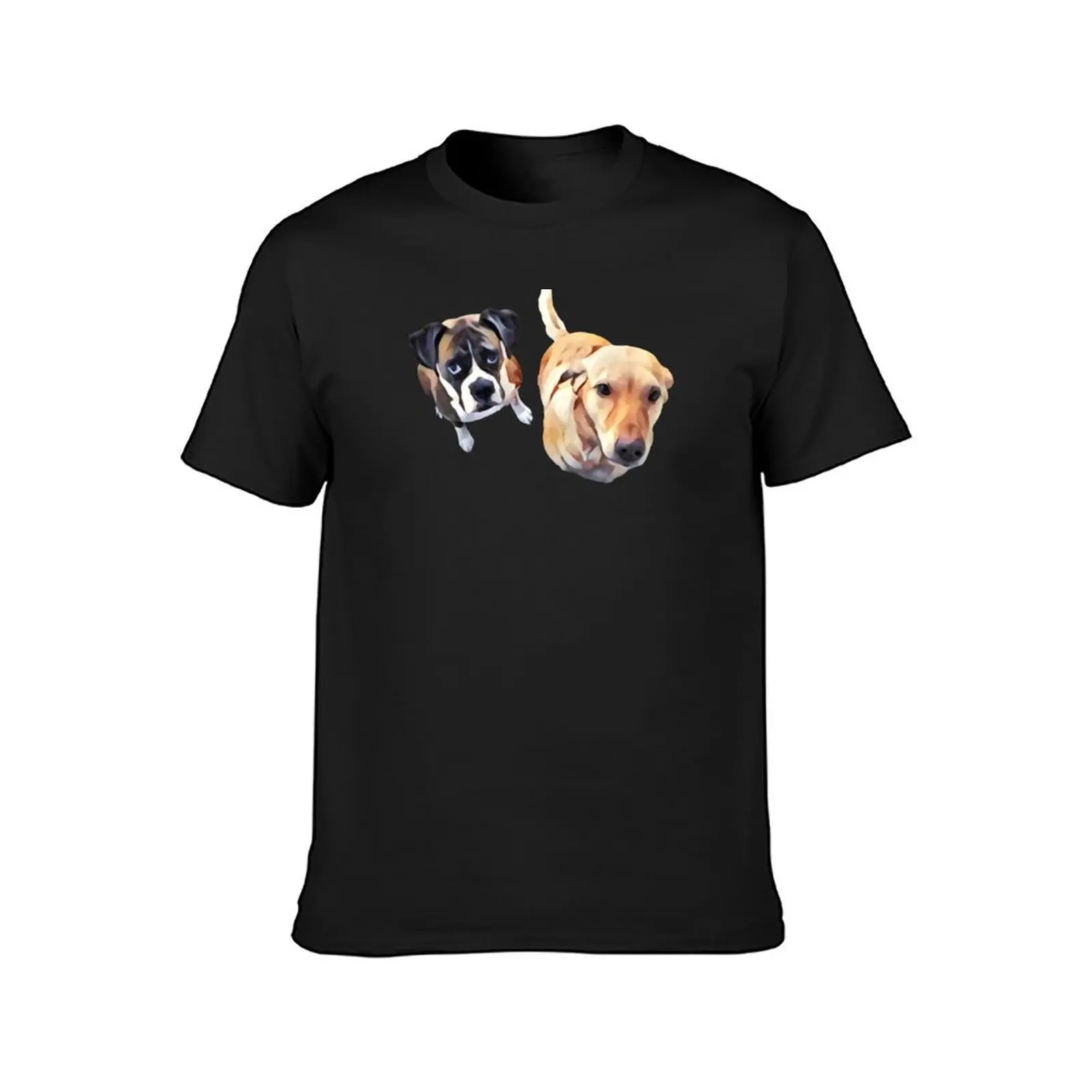 Begging Dogs, Boxer and Yellow Lab Watercolor Portrait T-Shirt tees korean fashion aesthetic clothes men clothing