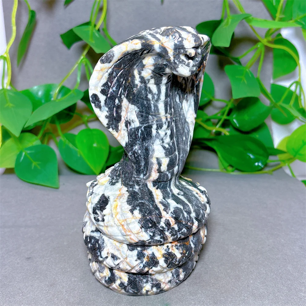 Zebra Stone Cobra Crystal Natural Stone Quartz Stone Minerals Home Decoration Reiki Energy Healing Meditation Spiritual Brave