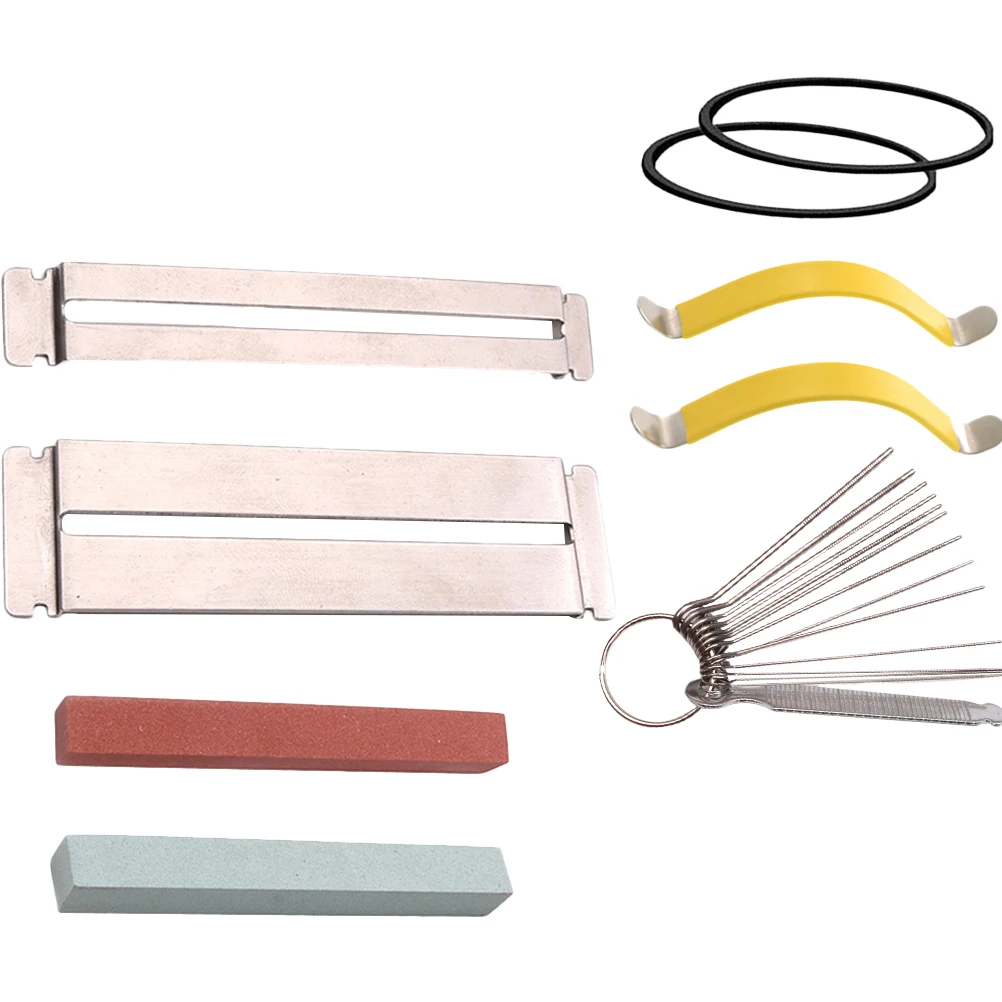 

1 set Guitar Luthier Tools Complete Set Fingerboard Guards String Spreaders Nut Grinders Polishing Files Stainless Steel Fret