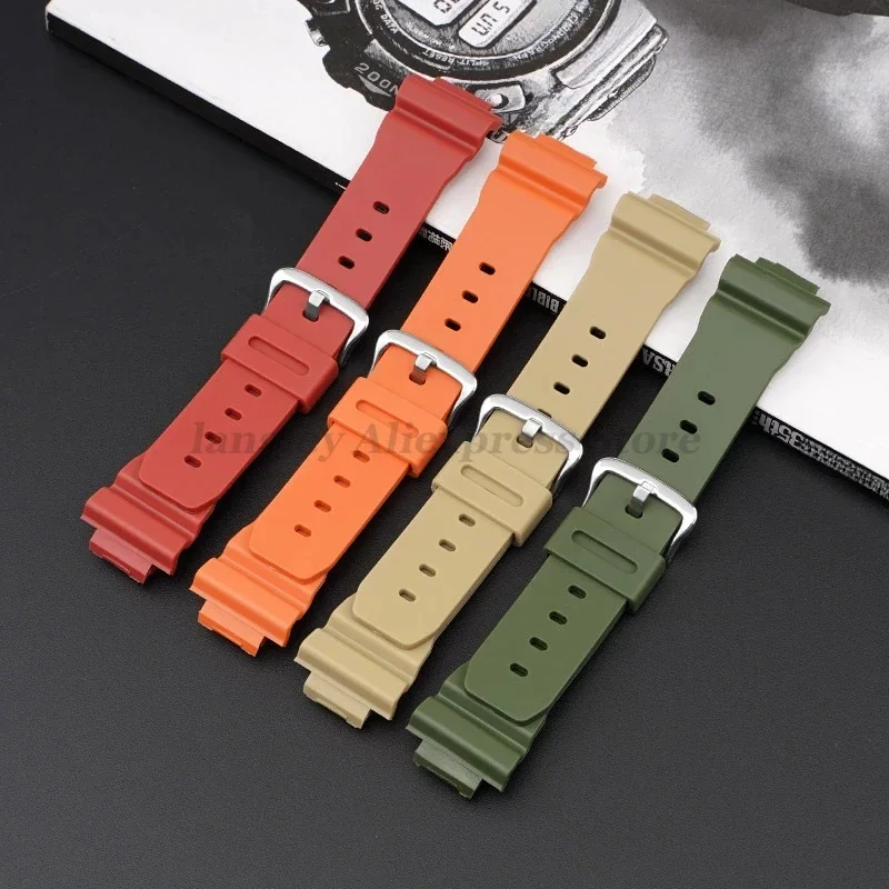 Sport Rubber Band for Casio DW-6900/5610/5600 Watchband Bracelet Metal Buckle 16mm Resin Men Women Replacement Strap Accessories