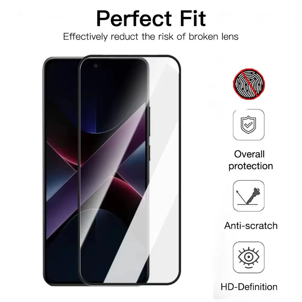 1-5PCS HD Tempered Glass For Poco X8 Pro Max X8 X7 X6 X4 X3 Pro X2 F8Ultra F8 F6 F5Pro M6 M5 Fingerprint Unlocking Not Supported