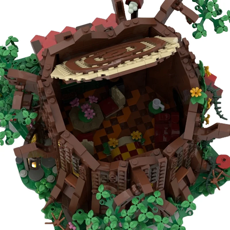 MOC-98101 Forest Fairy Tale Tree House Building Block Set Magic Village Elf Stump Hut Model DIY Kids Puzzle Toys Birthday Gift