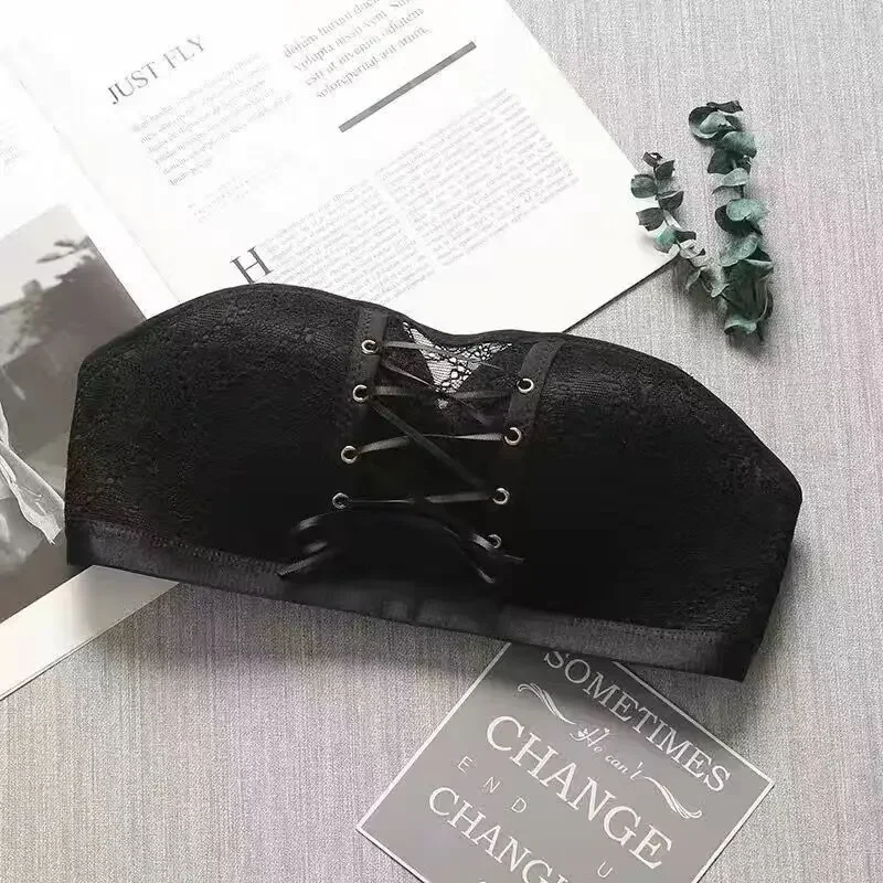 Нескользящий бюстгальтер, кружевной топ без швов, беспроводной, с небольшой грудью, пуш-ап, регулируемое сексуальное нижнее белье с красивой спинкой для женщин