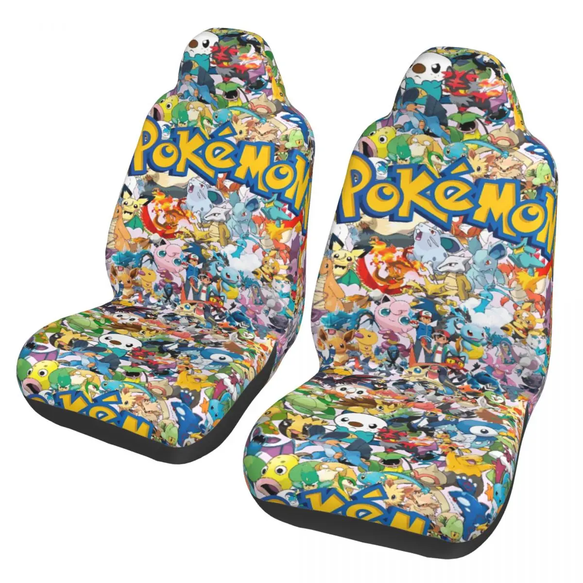 

Милые мультяшные чехлы для автомобильных сидений в стиле манга Покемон, универсальные, водонепроницаемые, для женщин, из полиэстера, для охоты