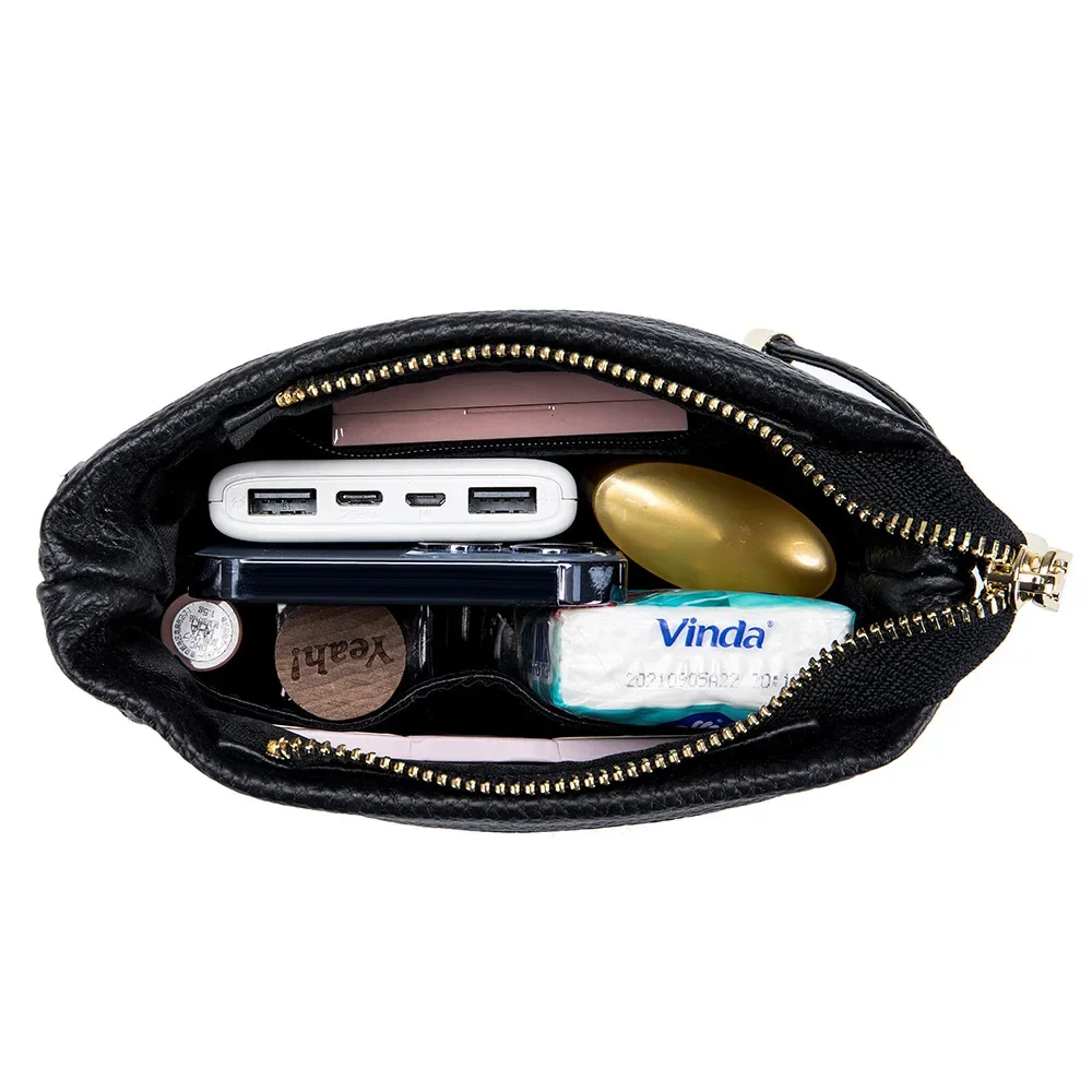 حقيبة نسائية من الجلد المحبب الأصلي لعام 2025 - حزام سلسلة أنيق، دلو كتف صغير ناعم مطرز مخطط ومحفظة كروس #5