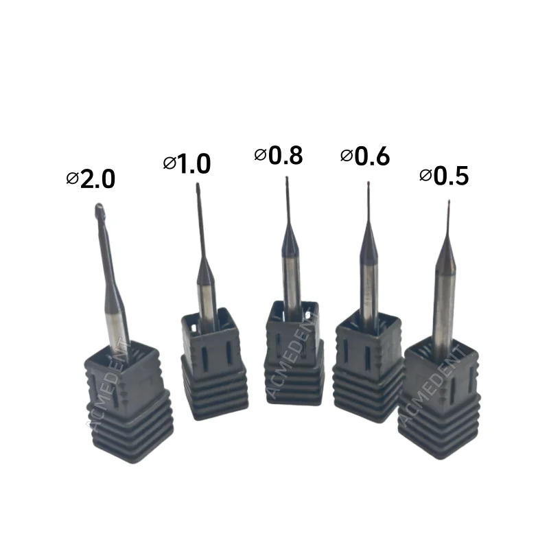 

5Pcs Dental DLC Bur CAD CAM Roland Zirconia Milling Burs 2.0 1.0 0.8 0.6 0.5 D4