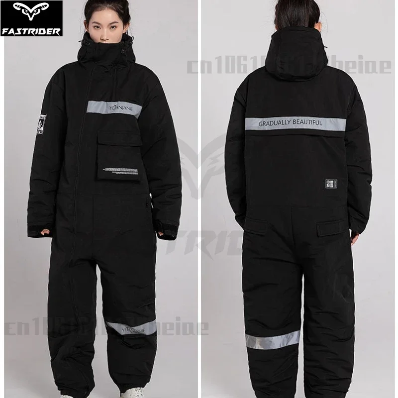 New Motorcycle Riding Protective Suit Winter Warm Plus Velvet Thickening Riding Split-leg Riding Suit