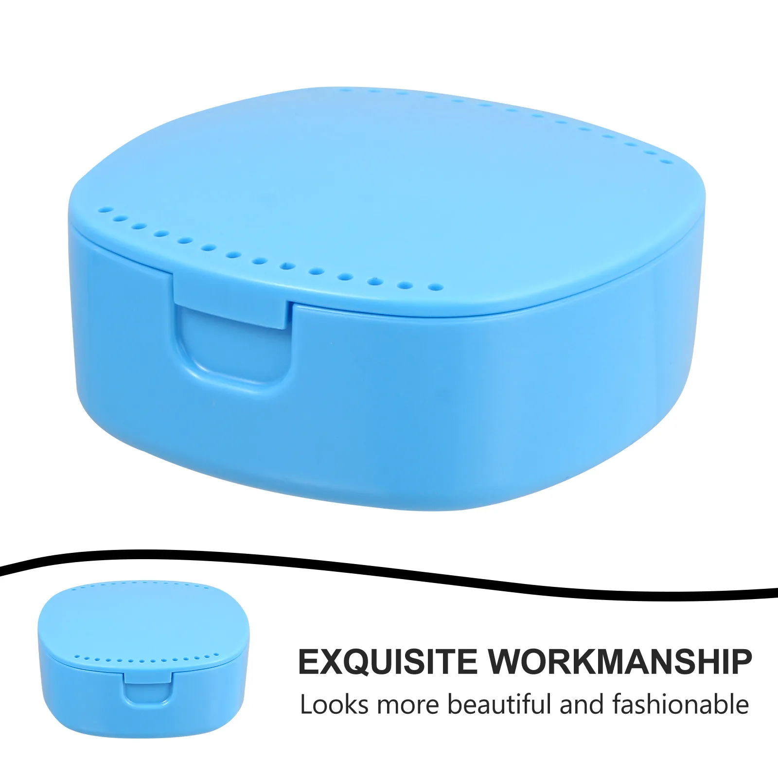 Orthodontic Denture Retainer Case Plastic Storage Box Mirror Mouth Guard Holder Ventilation Holes Aligner Container Cleaner