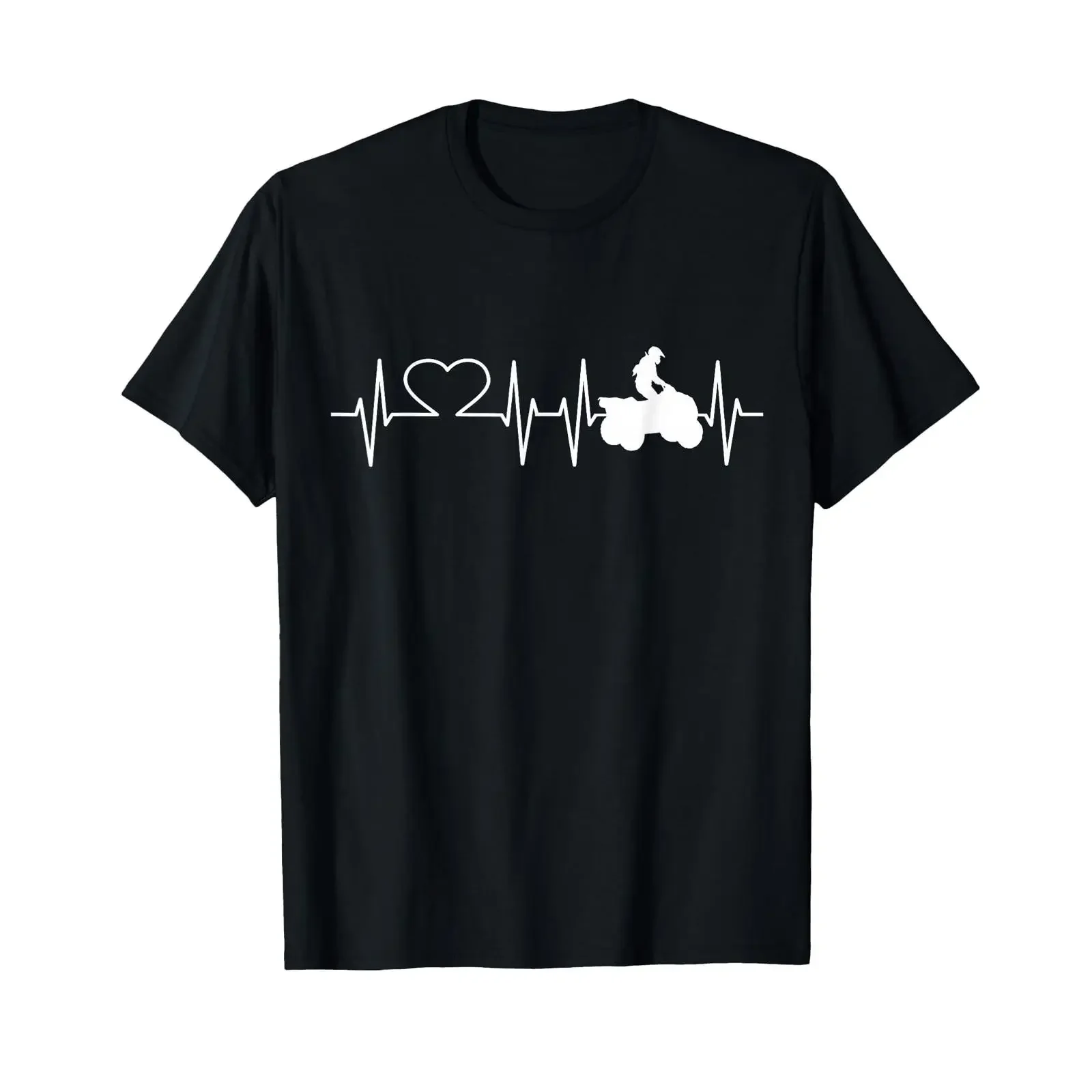 Ladies Heartbeat ATV T Shirt Four Wheeler Quad Bike Brap vintage Washed Stylish Top For Everyday Wear Unisex Breathable graphic