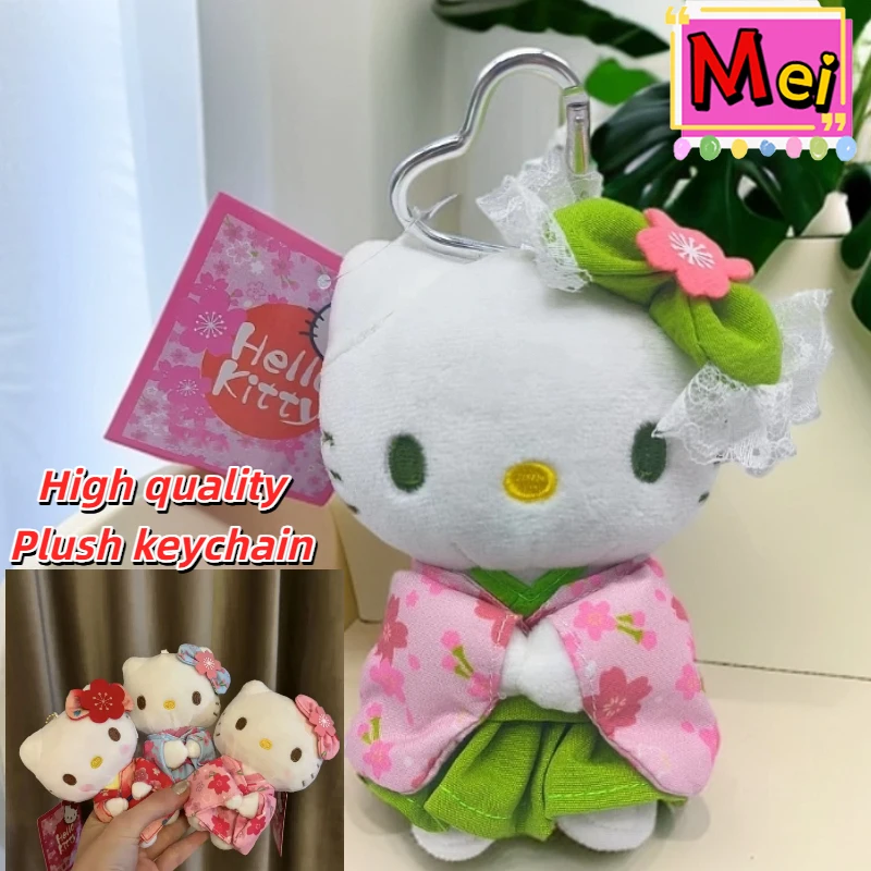 Neue süße Kitty Plüsch-Schlüsselanhänger Kätzchen Kimono Kirschblüte Serie Plüschtier Rucksack Anhänger Auto Dekoration Puppe Weihnachtsgeschenk