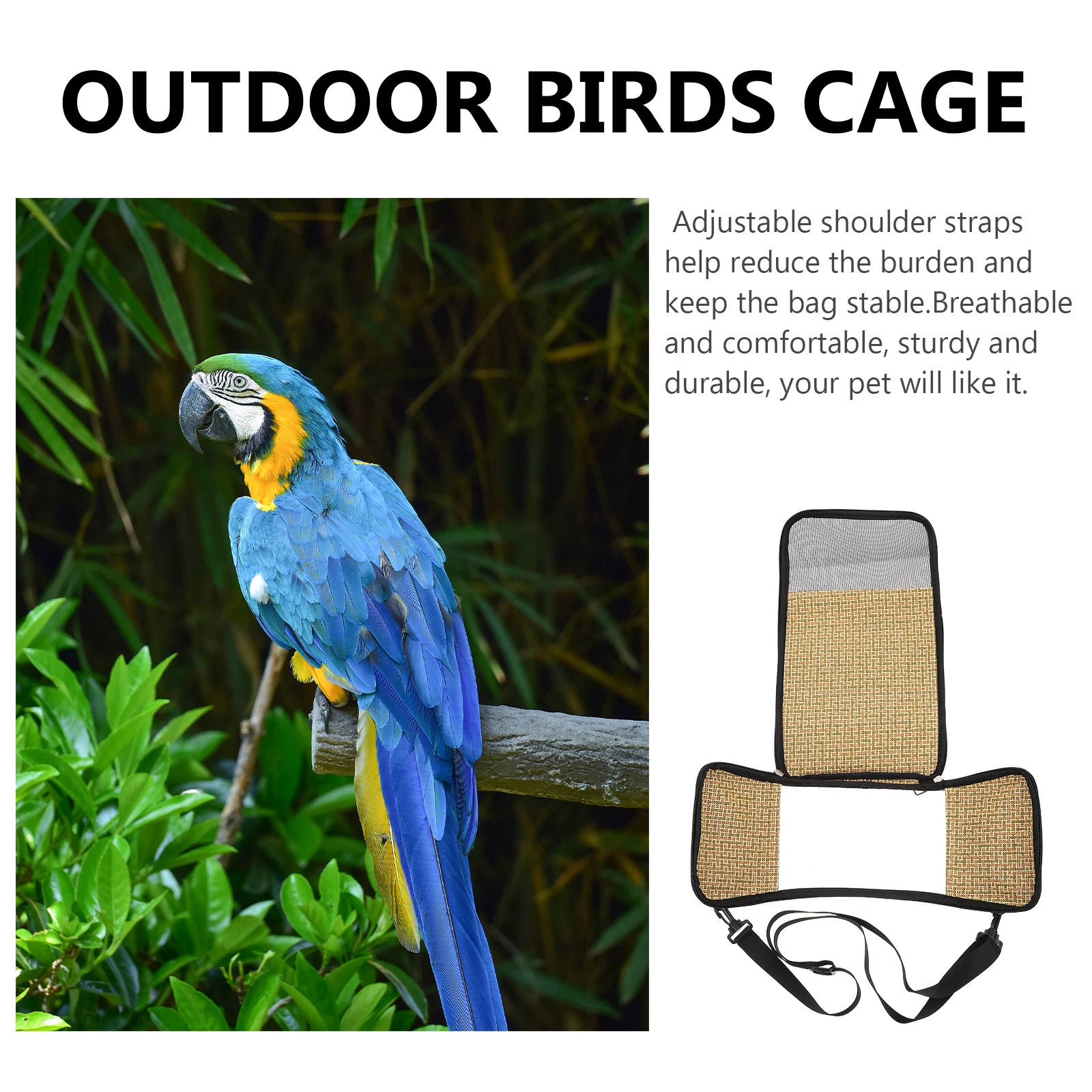 

Transparent PVC Oxford Large Capacity Parrot Carrier Adjustable Shoulder Strap Cross Body Bag Outdoor Cage Pet Supply