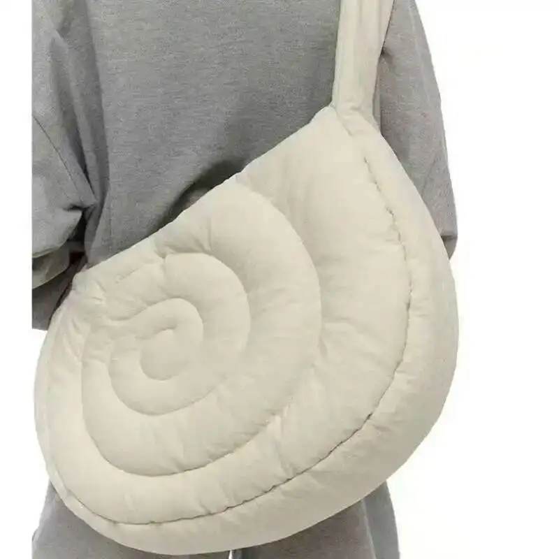 Creamy-Wanimee FS Bolsos de mano acolchados suaves para mujer, bolso informal de hombro Y2k, bolso cruzado estético que combina con todo, Anime