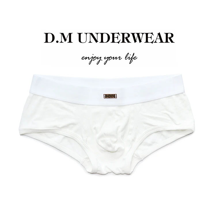 Men\'s Underwear Simple Style Black White Basic Bottoming Boxer Metal Advanced Modal Four Corners Underpants