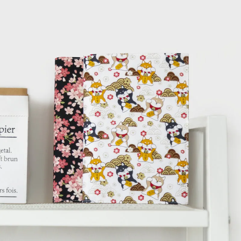 Kinbor A6 Vải Ốp Lưng Tủ Sách A5 Notebook Bao Da Quyển Sách Cho Bìa Mềm Core Bảo Vệ Hoa Anh Đào Tủ Sách Bảo Vệ