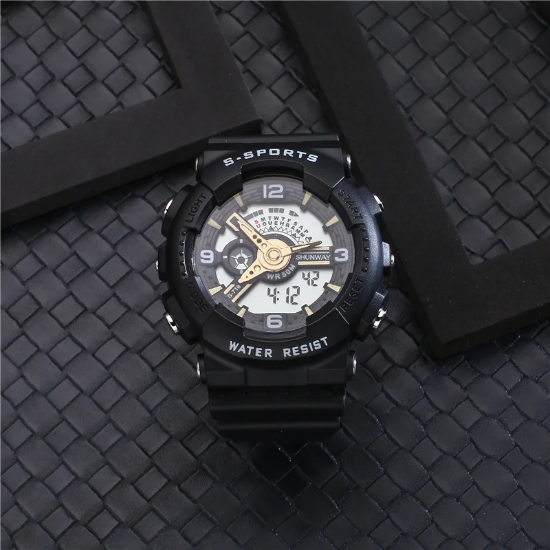 CE120 캐주얼하고 세련된 남성용 시계, 방수 야간 조명 디스플레이 전자 시계, 스포츠 시계, 남성용 선물 시계