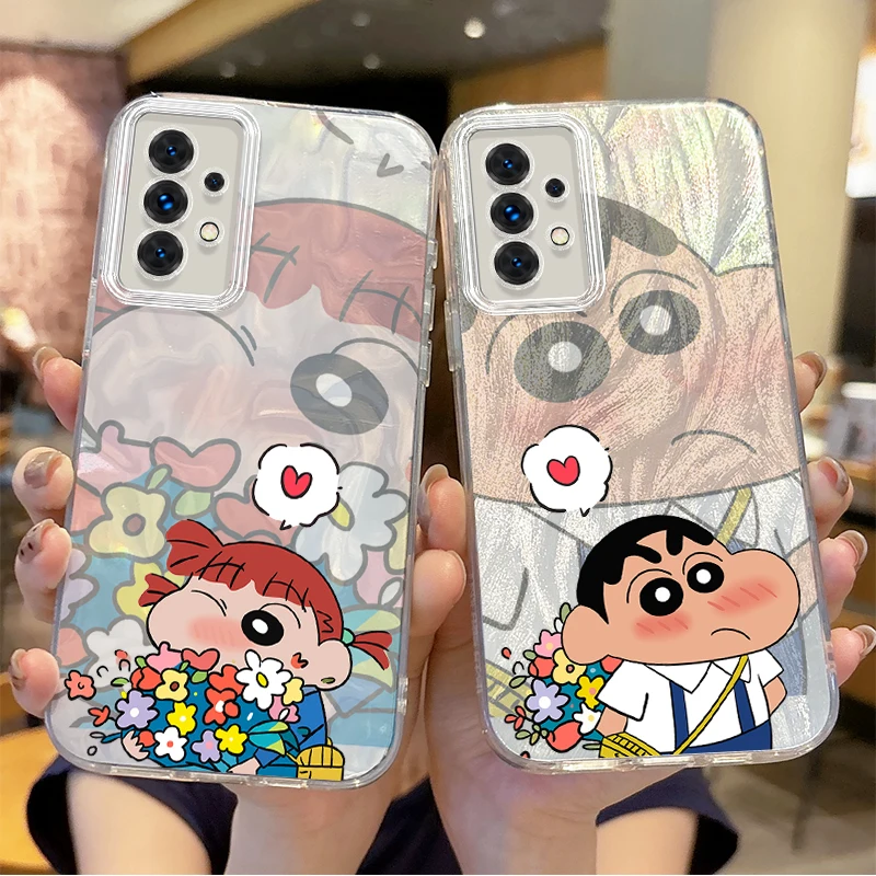 Anime C-Crayon S-Shin-Chan Phone Case for Samsung Galaxy S24 S23 S22 S21 Plus Ultra A73 A72 A71 A55 A54 A53 Non-Slip Matte Cover