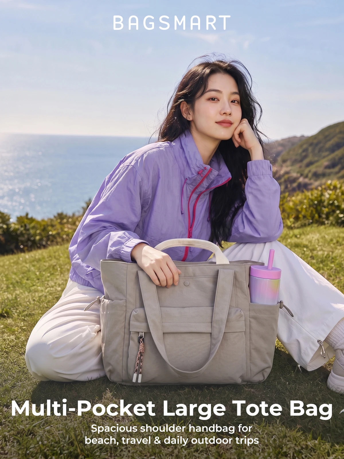 BAGSMART Damen-Tragetasche mit mehreren Taschen, wasserabweisende Schultertasche, für Pendler, Schule, Mama, Reisen, Freizeittasche – Detail 14