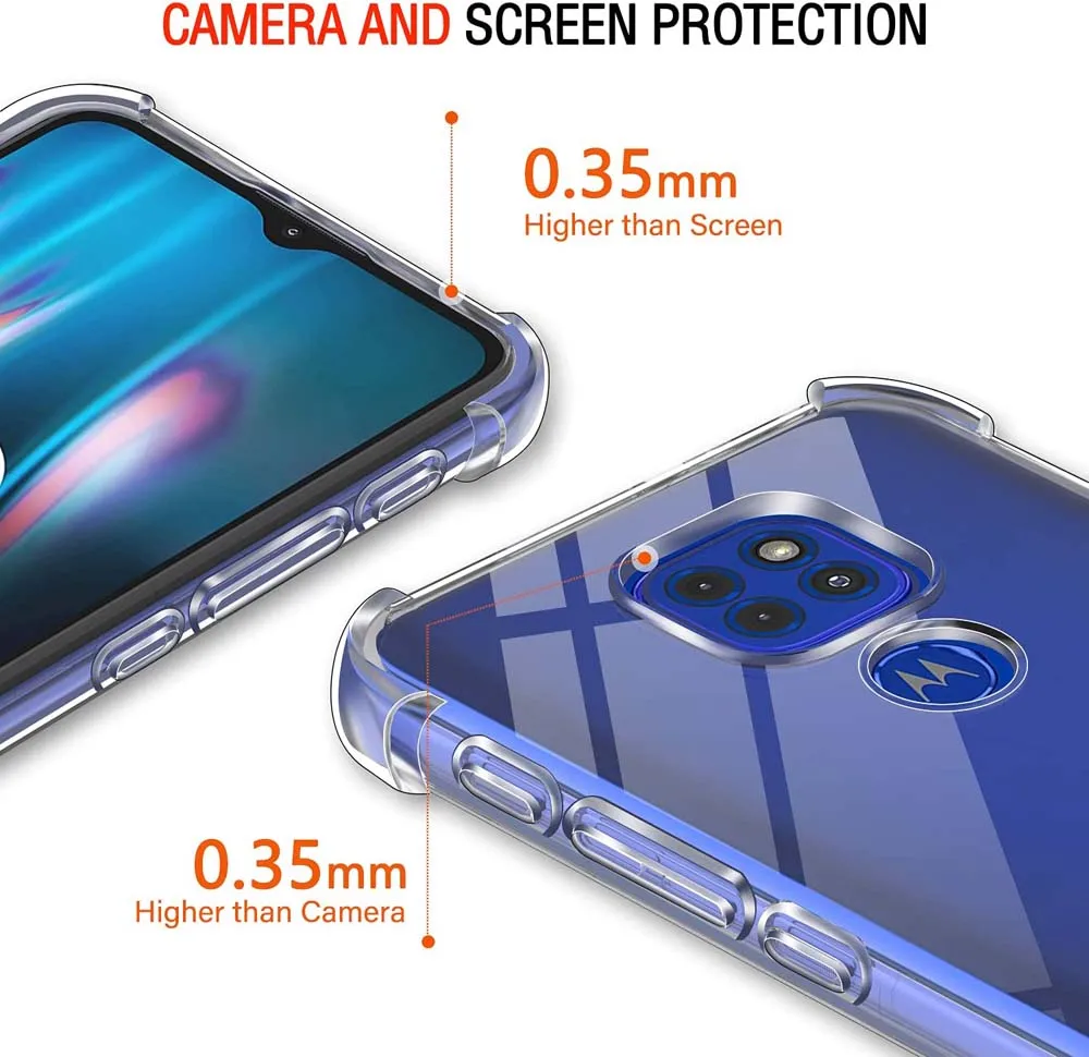 Clear Case For Moto E7 Plus E7i Power E6s 2020 Thick Shockproof Soft Silicone Phone Cover for Motorola E40 E30 E32 E32s E22 E22i