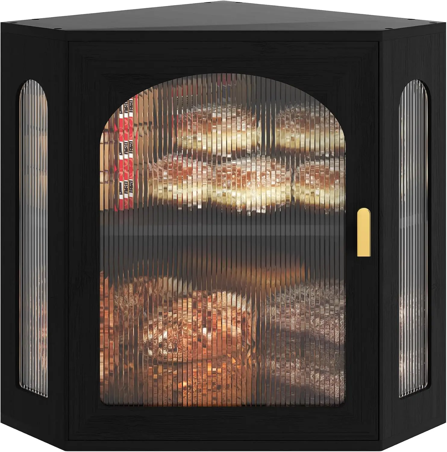 

Бамбуковая угловая хлебница с регулируемыми полками, большое хранилище для кухонной столешницы, черный