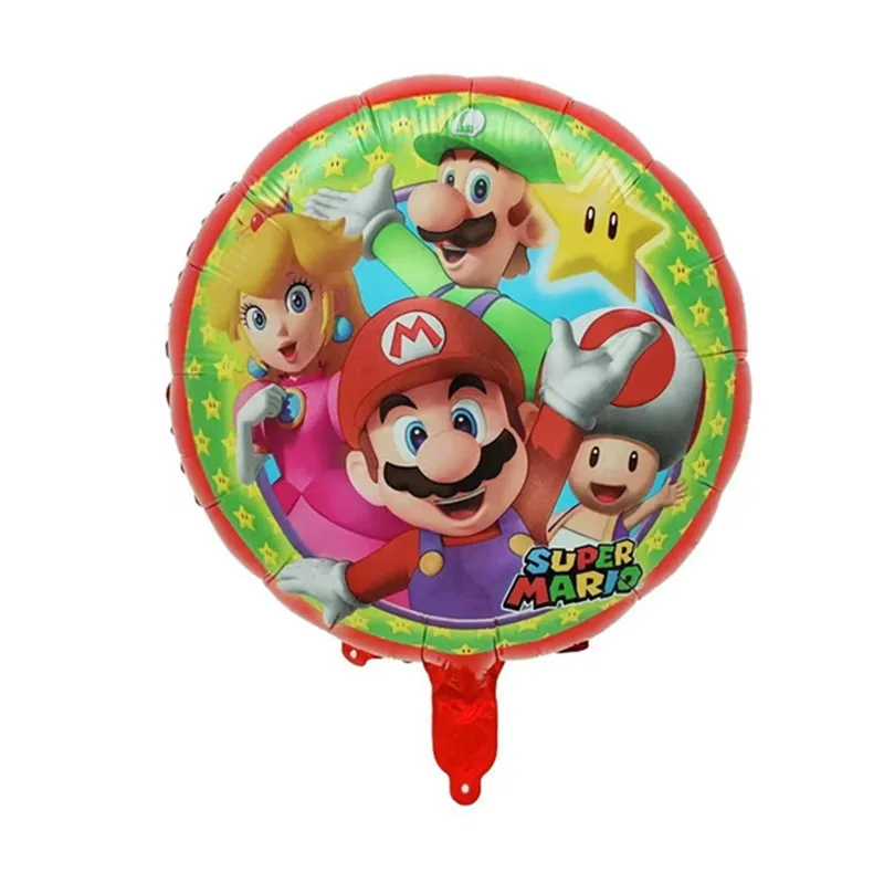 18inch 10Pcs Super Mario Bros Foil Balloon  Children‘s Birthday Party Decoration Baby Shower Inflatable Boys Toy Gifts Globos