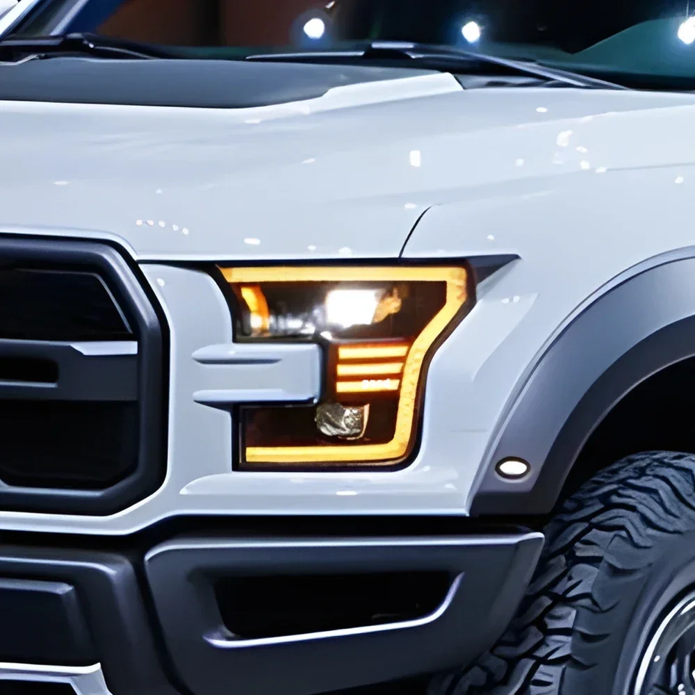 For Ford Raptor F150 2015-2017 LED Auto Headlights Assembly Upgrade Dynamic 2 Projector Lens Car Front Lamps Accessories