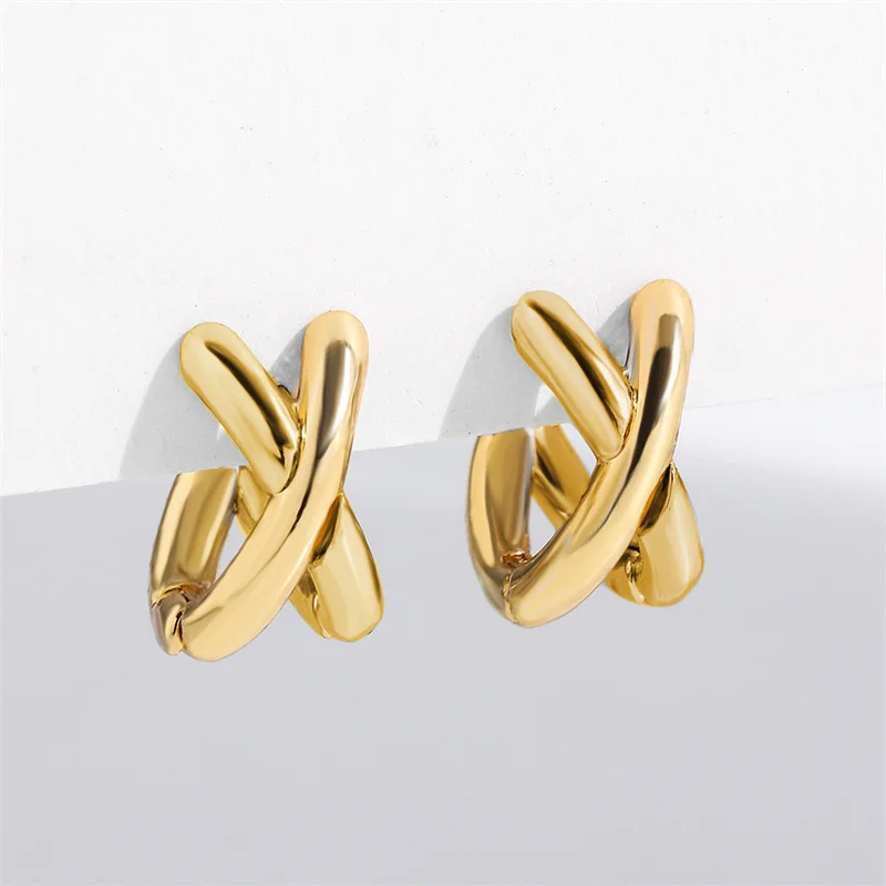 Vintage CC Design Ohrstecker für Frauen Koreanische Mode X Kreuz Zirkon Ohrring Verlobung Schmuck Geschenke Großhandel