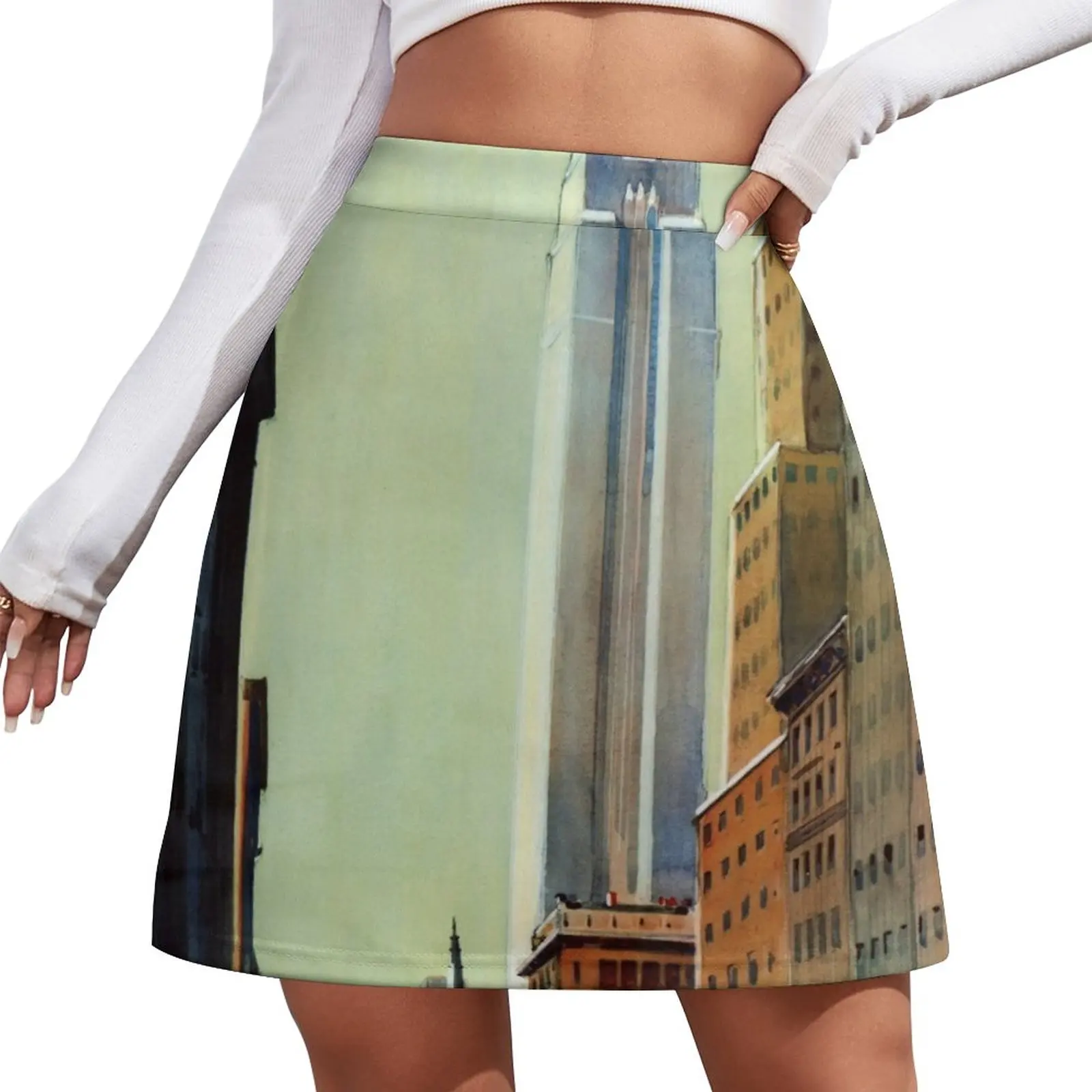 Fifth Avenue rok Mini Poster Travel Vintage York rok pendek rok mini untuk rok wanita