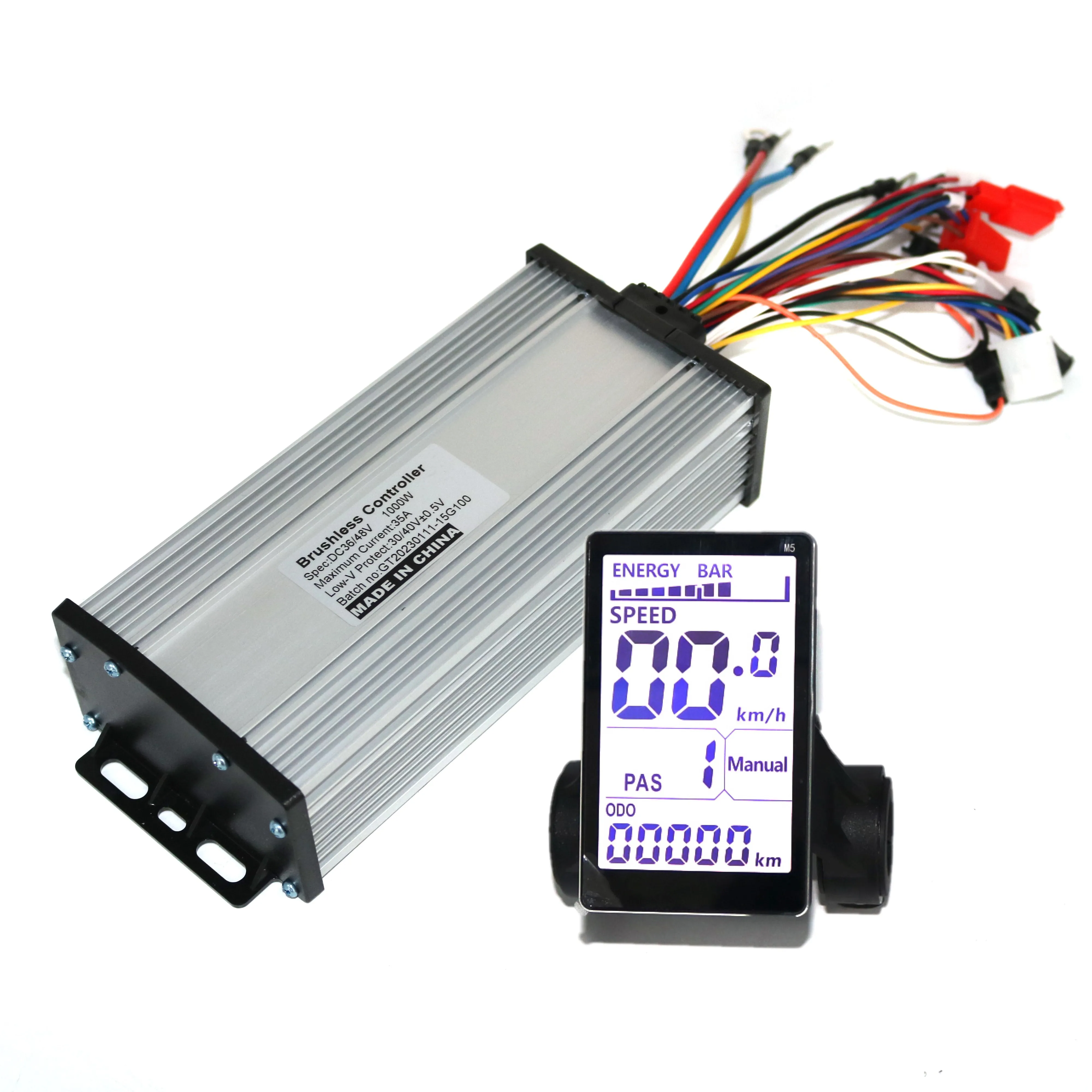 15Mosfets GREENTIME 36V 48V 60V 800W 1000W 35A Brushless DC Motor Controller Ebike Controller +M5 Display One Set