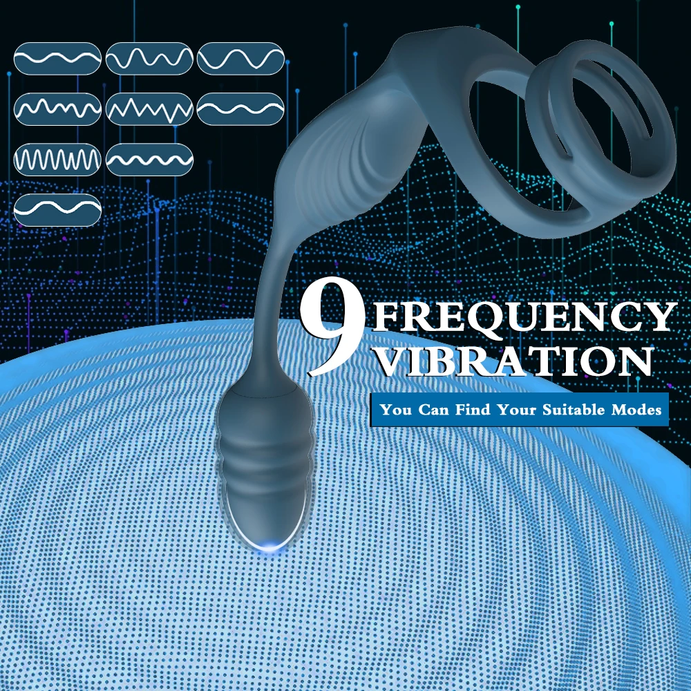 振動式ペニスリング前立腺アナルバットプラグ射精遅延睾丸陰嚢会陰マッサージ器男性用大人のおもちゃ
