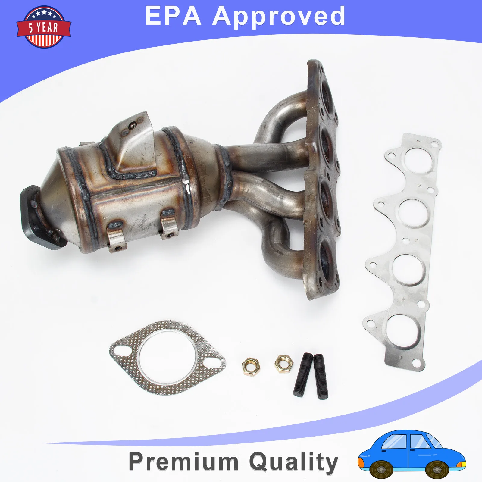 

Fit 2012 2013 2014 2015 2016 Kia Rio Soul Exhaust Manifold Catalytic Converter