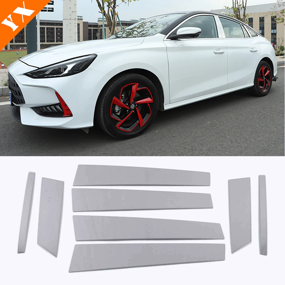 

Stainless Mirror Style Car Door Window Pillar Window Trim Protect Decor Frame Sticker Cover For MG GT 2022-2024 Accessories