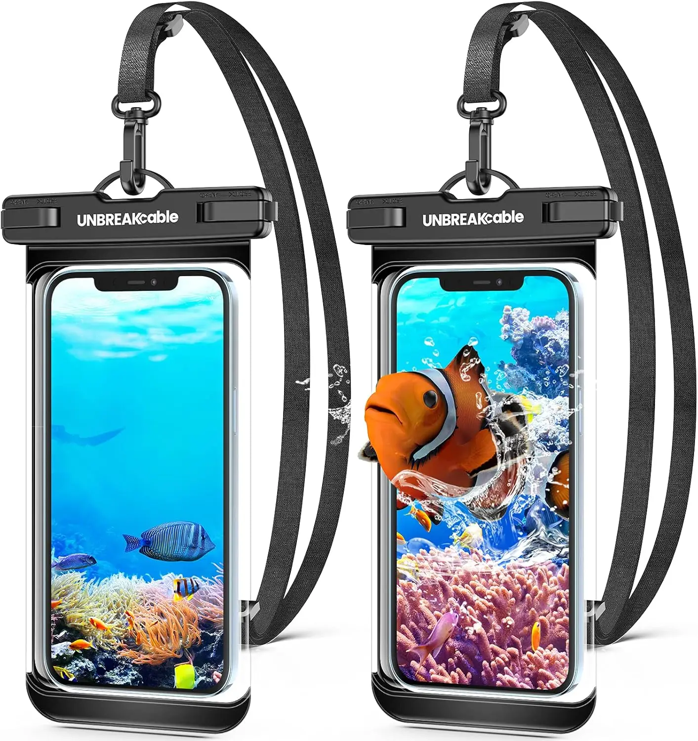 IPX8 Waterproof Phone Pouch 2-Pack for iPhone 16-11 Pro Max & Samsung S25-S23, Dry Bag for Beach Pool Kayak Cruise 7"