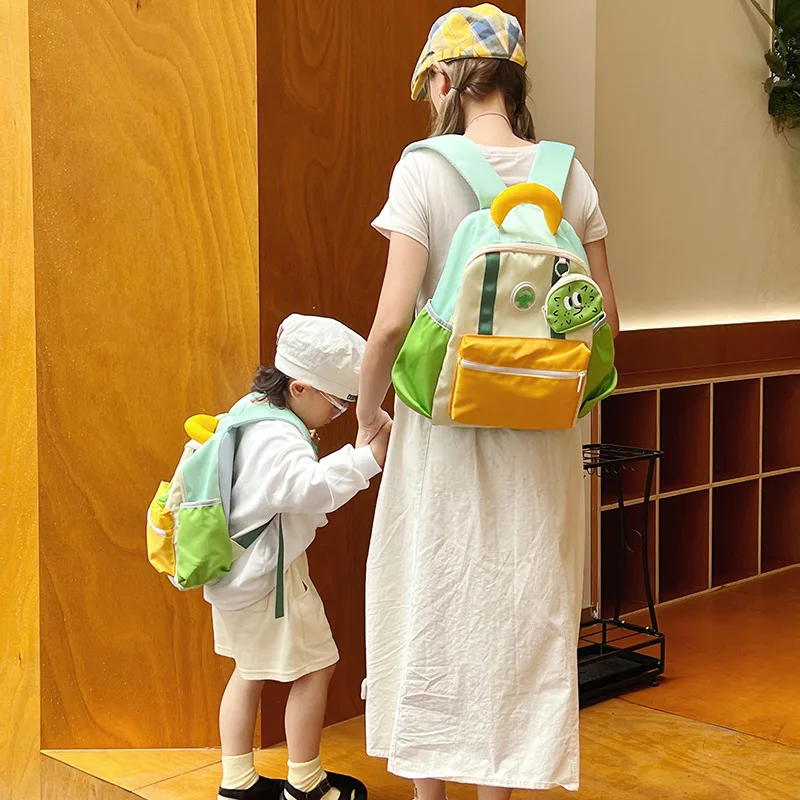 

Children's backpack lightweight travel study backpack cute mother and child bag red canvas bag travel backpack backpack