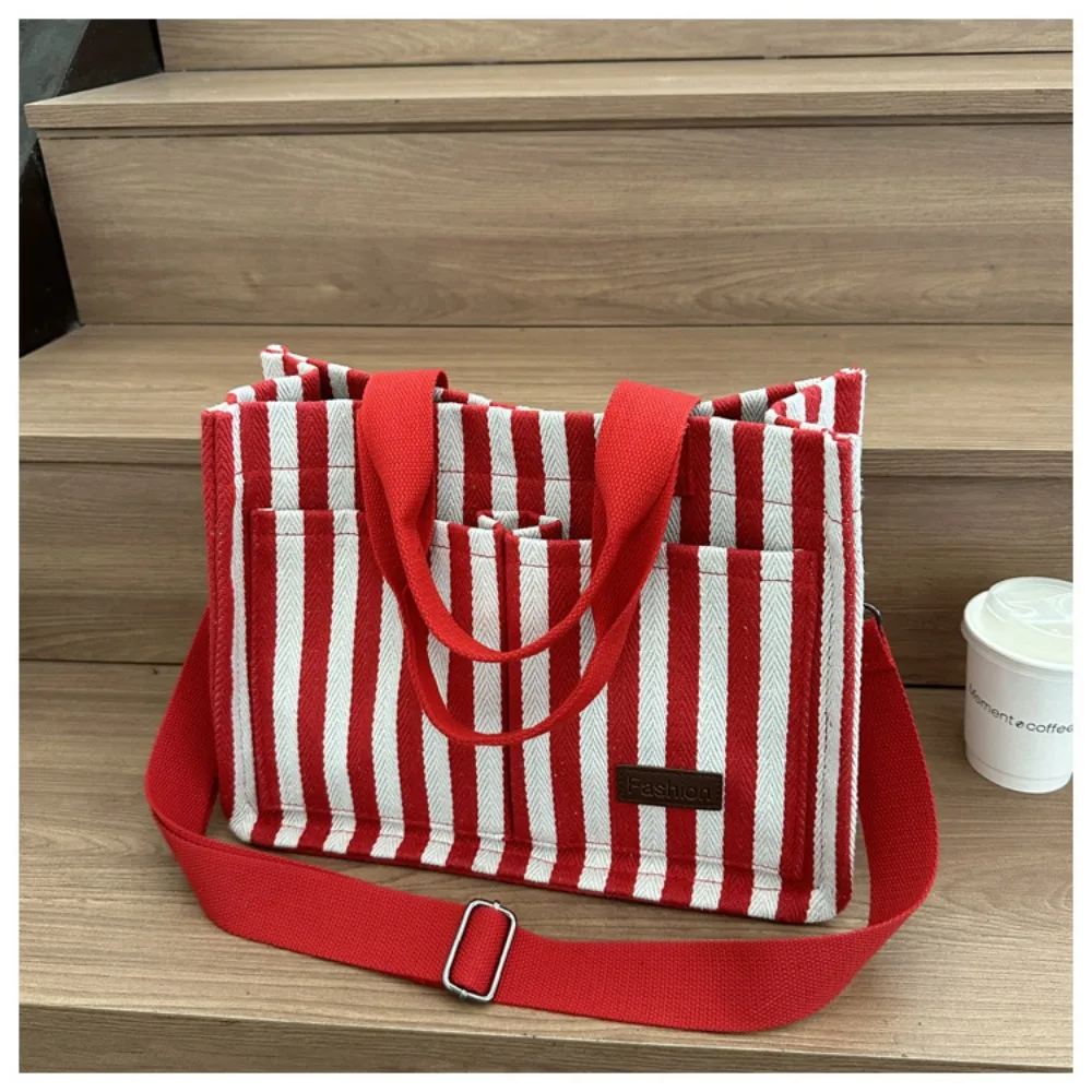 Trendy Letter Printing Canvas Bag Handbag Large Capacity Tote Bag Shoulder Bag Casual Commuting Bag Handbag Travel Beach Bag