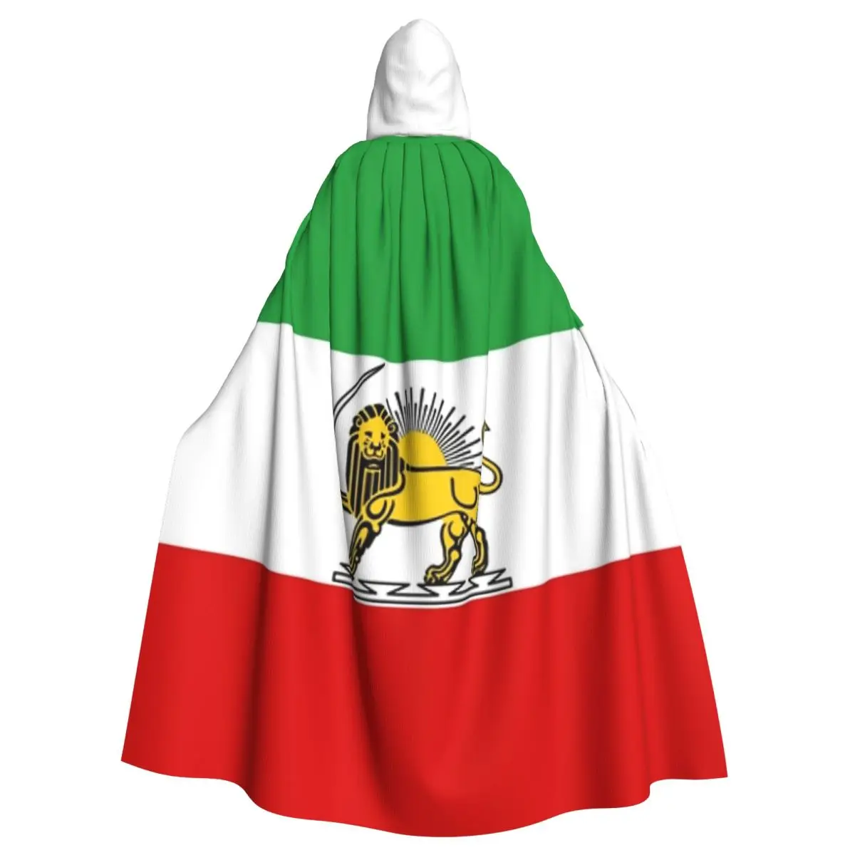 Irann Persias Lions And Sun Flag Map Hooded Cloak Iranian Aldult Cape Unique Costume Party Accessory