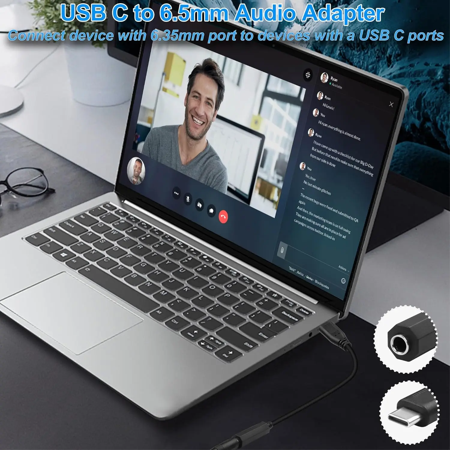 6.35mm TRS Female Stereo to USB Type C Male Aux Audio Headphone Adapter Cable for Amplifier Mixer Home Theater Smartphone Laptop