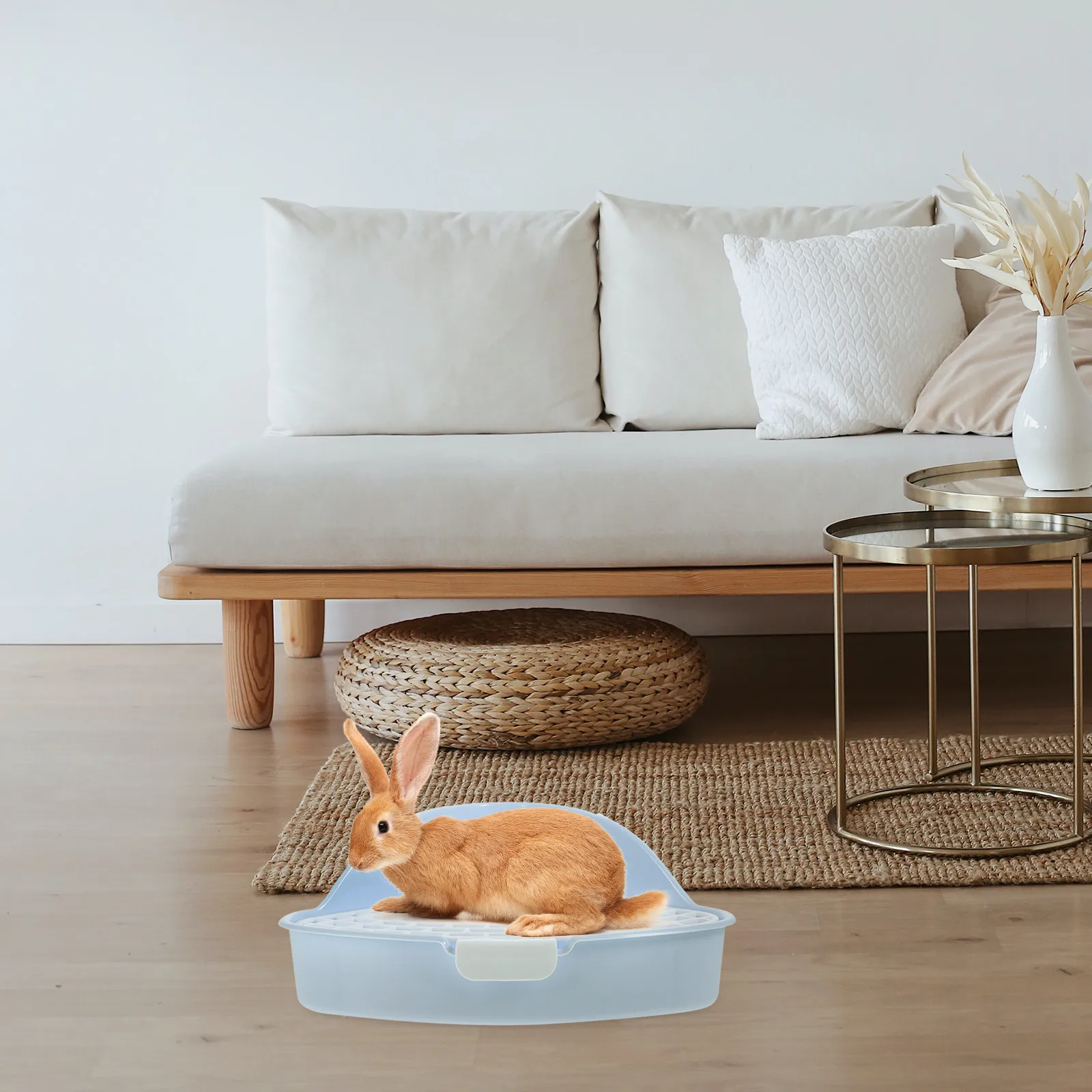 Bunny Litter Box Pet Toilet Triangle Corner Potty Trainer Litter Bedding Box Rabbit Training Toilet Tray Rabbit Potty