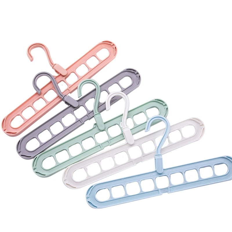 5 Pcs Magic Space Saving Clothes Hangers with 9 Holes, Closet Organizers and Storage, Multifunctional Closet Organizer