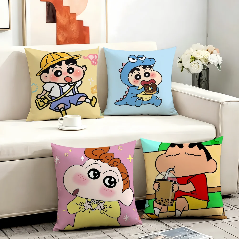 Comic C-Crayon S-Shin-Chan cushion cover Comfortable Decorative For Bedroom Living room Dormitory Picnic and Holiday Decoration