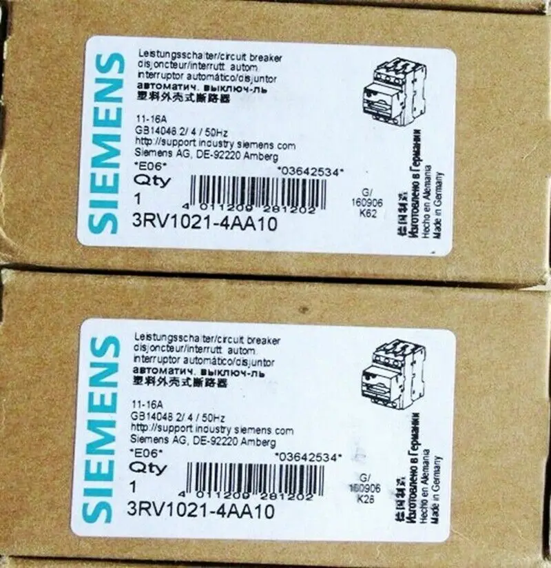 New Genuine Siemens Simantic 3RV1021-4AA10 Starter Protector Circuit Breaker